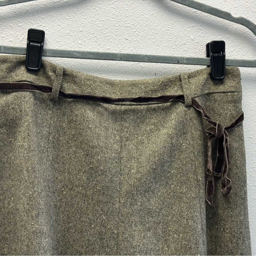 J. Crew 100% Wool Brown A-Line Skirt - Picture 3 of 12